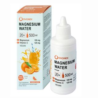 Magnesium water Pomeranč 20 x 500 ml - Ovonex (Kapky pro přípravu osvěžujících mineralizovaných nápojů s vysokým obsahem hořčíku a vítamínu C.)