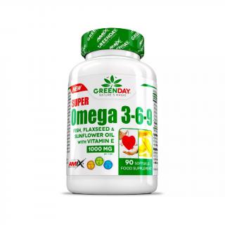 Omega 3-6-9 90cps - Amix nutrition (Obsahují extrakt z rybího, burákového a lněného oleje v měkké želatinové kapsli)