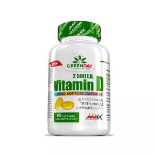 Vitamin D 2500 I.U. 90 cps - Amix Nutrition (Důležitý vitamín D v želatinové kapsli)