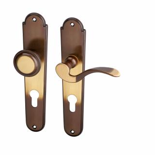 ACT dveřní klika KAMPA (bronz) Provedení: K PZ RE (klika PRAVÁ - koule), Rozteč: 90 mm