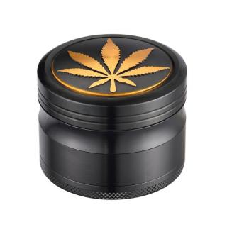 Drtič tabáku kovový Champ High ALU Golden Leaf 63mm, černý