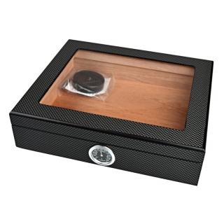 Humidor na doutníky Angelo Carbon Glass