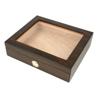 Humidor na doutníky Angelo Ořech prosklený, 26x22x6,5cm