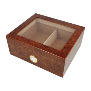 Humidor na doutníky hnědý Glasstop 25D, 26x22x10,5cm