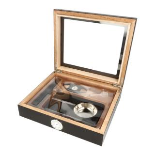 Humidor na doutníky Set 15D černý, 26x22x7cm