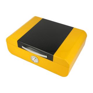 Humidor na doutníky Yellow/Carbon, 25D, 28x20x9,5cm