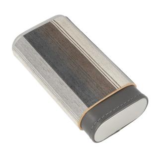 Pouzdro na 3 doutníky Angelo Veneer Wood/Leather Stripes, 140mm