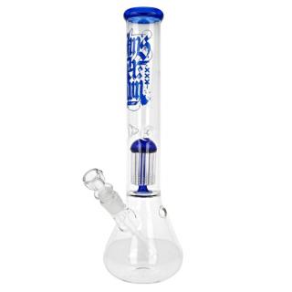 Skleněný bong s perkolací Amsterdam Beaker Blue, 40cm