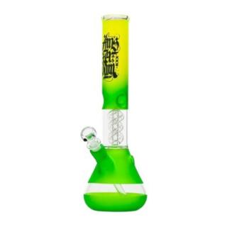 Skleněný bong s perkolací Amsterdam G/Y Ice 37cm zelenožlutý