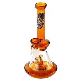 Skleněný bong s perkolací Amsterdam SB orange, 22cm