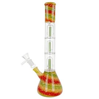 Skleněný bong s perkolací Super Heroes Beaker Rainbow, 36cm