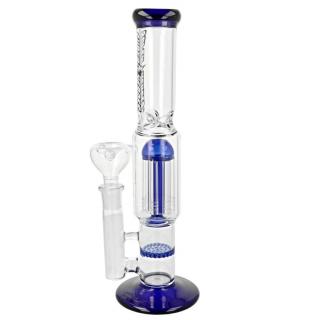 Skleněný bong s perkolací Super Heroes Ice Blue, 30cm