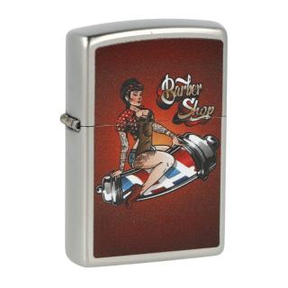 Zapalovač Zippo Barber Shop Pin-up Design, satin