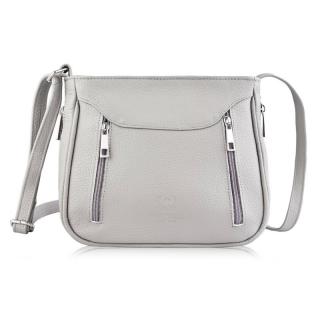 Kožená crossbody kabelka Paolo Peruzzi Z-52 Barva: šedá