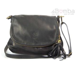 Kožená crossbody kabelka Vera Pelle VP1017 Barva: černá