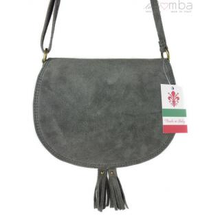 Kožená crossbody kabelka Vera Pelle VP490 Barva: šedá