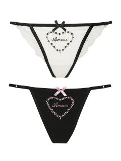 Princess Love - krajkové tanga set krémová/černá Vive Maria Velikost: XL