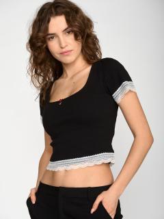 Sweet Cropped - crop top černé barvy Vive Maria Velikost: L