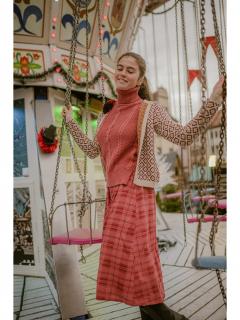 Tartan - růžová sukně inspirovaná retro stylem Circus Velikost: XL