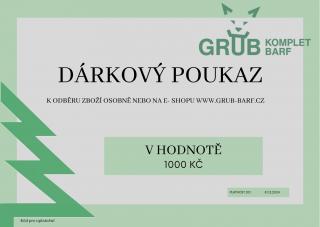 GRUB BARF, DÁRKOVÝ VOUCHER 1000 Kč