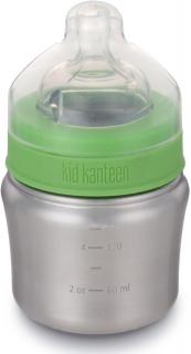 Dětská nerezová lahev Klean Kanteen Baby Bottle Slow Flow Nipple - brushed stainless 148 ml