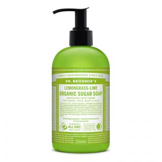 DR. BRONNERS tekuté mýdlo na tělo i vlasy SUGAR-SHIKAKAI, LEMONGRASS-LIME 355ml