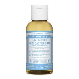 DR. BRONNERS TEKUTÉ UNIVERSÁLNÍ MÝDLO ALL-ONE, BABY-MILD 60 ml