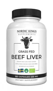 Nordic Kings BIO evropská hovězí játra v grass-fed kvalitě v kapslích, 180 kapslí