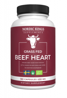 Nordic Kings BIO evropské hovězí srdce v grass-fed kvalitě 180 kapslí