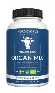 Nordic Kings BIO evropský hovězí mix orgánů v grass-fed kvalitě v kapslích, 180 kapslí