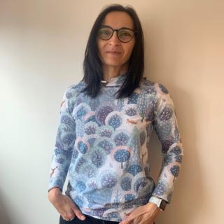 Dámské tričko s dlouhým rukávem se stojáčkem Jelen a liška v lese Velikost: XL/P
