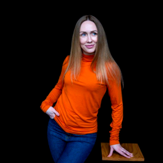 dámské tričko s rolákem Velikost: L, Varianta: Rolák modal ornažnový