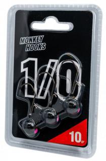 Monkey Lures Jigová hlavička MNKY 1/0 Black-Pink 3ks Varianta: 10gr