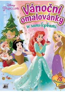 Vánoční omalovánky se samolepkami - Disney princezny