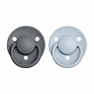 BIBS De Lux dudlíky z přírodního kaučku 2ks / Iron + Baby Blue Velikost dudlíků: 1: 0-6 měsíců