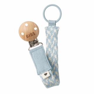 BIBS Paci Braid klip na dudlík / Baby Blue + Ivory