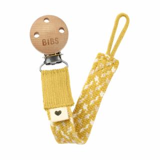 BIBS Paci Braid klip na dudlík / Mustard + Ivory + Vanilla