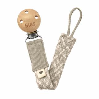 BIBS Paci Braid klip na dudlík / Sand + Ivory