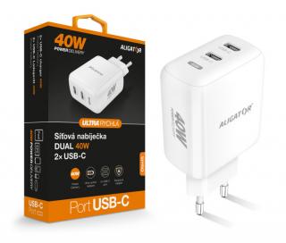 ALIGATOR adaptér 2 x USB-C PD 40W bílá (ALIGATOR adaptér 2 x USB-C PD 40W bílá)