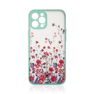 Design Case pro iPhone 12 květiny mátové (Zadní kryt Design Case pro iPhone 12 květiny mátové)