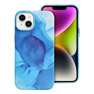 Leather Mag Cover pro iPhone 14 blue splash (Zadní kryt Leather Mag Cover pro iPhone 14 blue splash)