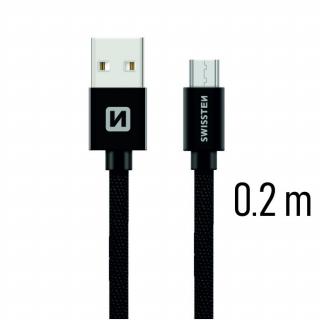 Swissten kabel USB / Micro USB 0,2m černý