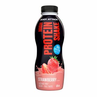 Body Attack High Protein Shake Příchuť Jahoda - 500 ml