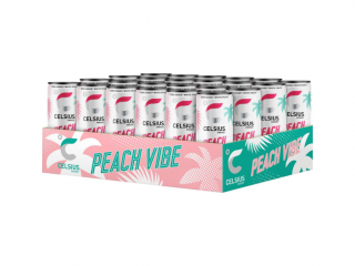 Celsius Energetický Nápoj Peach Vibe - Příchuť Broskev - 355ml - Box 24 kus