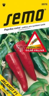 Paprika Jalahot F1 - zel. silně pálivá rychl,pole 15s/ SHU 10 000/