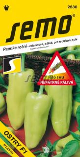 Paprika Ostry F1 - zel. pálivá rychl,pole 15s /SHU 650/