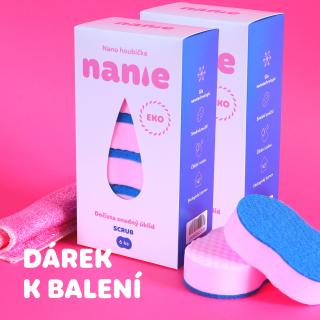 Nanie Scrub 12 ks – Čisticí nano houbičky s drátěnkou + dárek