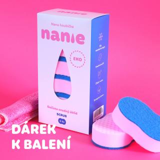 Nanie Scrub 6 ks – Čisticí nano houbičky s drátěnkou + dárek