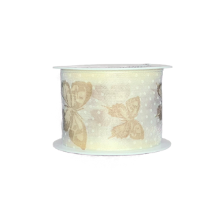 Stuha fotopotisk BUTTERFLY Cream 40mm x 2m (9,50Kč/m) (Stuha fotopotisk jednostranný, tvarově stálé hrany)