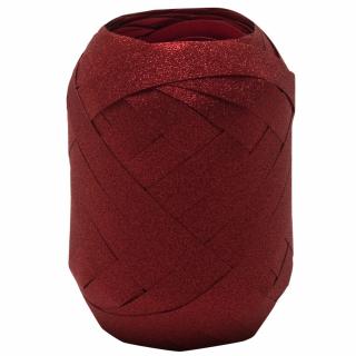 Stuha vázací GLAMOUR RED glitrová červená 5mm x 10m (Stuha vázací, glitrová červená, polypropylénová)